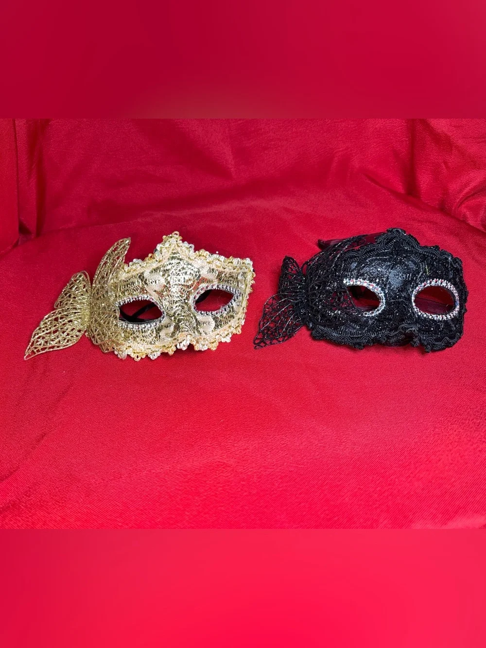 Gold Lace Butterfly Venetian Mask